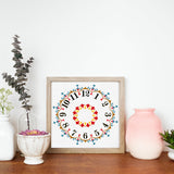 Clock Background with Numbers Stencil