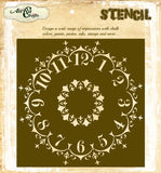 Clock Background with Numbers Stencil