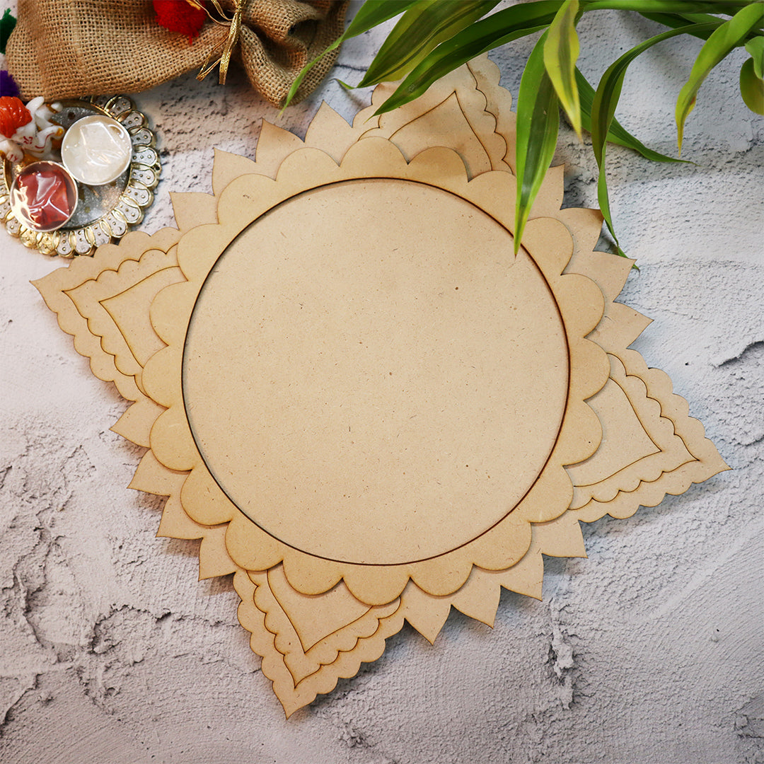 Square Floral Premark Pooja Thali Platter