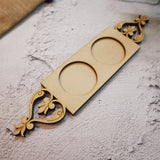 Scrolled Heart 2 Slots T Light Candle Holder Premarked