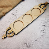 Scrolled Heart 3 Slots T Light Candle Holder Premarked