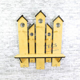 Vintage Bird Houses Key Holder with Shelf