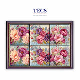 Purple Peonies Coasters Tiles Decoupage Paper