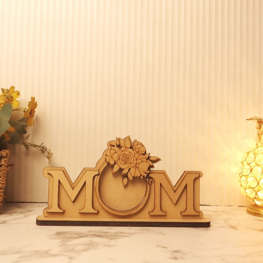 Mom Photo Frame with pre marked Floral Bunch