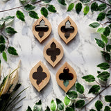 Mini Damask Leaf Mirrors set of 5