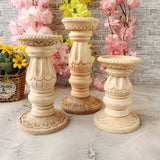 Wooden Candle Pillar Set B