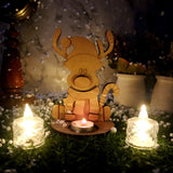 Cheerful Moose Christmas Tea Light Candle Holder