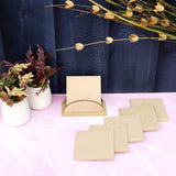 Hand Carved Edge Square Coasters with stand