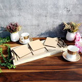 Natural Wood Border Tile Tray