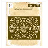 Glam Damask Background Stencil