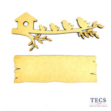 Bird Family on Branch Name Plate