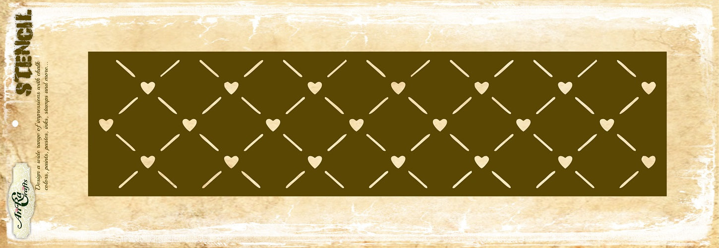 Checkered Heart Stencil
