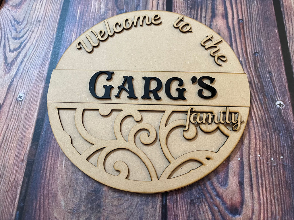 Circle Base with Half Scroll Nameplate Set Handilane