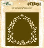 Floral Oval Frame Stencil 1