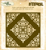 Flourish Background with Corners Stencil-1