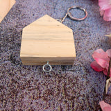Hut key Chain Natural Wood Small