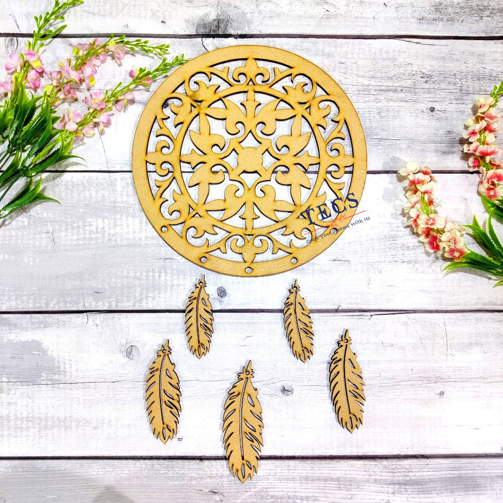 Mandala Dream Catcher With Feathers