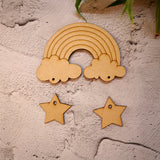 Rainbow with Stars Fridge Magnet cut Out
