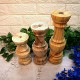 Wooden Candle Pillar Set C