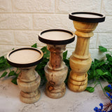 Wooden Candle Pillar Set C