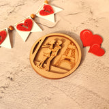 Valentine Love Couple with Eiffel Tower 3D Fridge Magnet and Plank