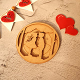 Valentine Cute Couple 3D Fridge Magnet and Plank