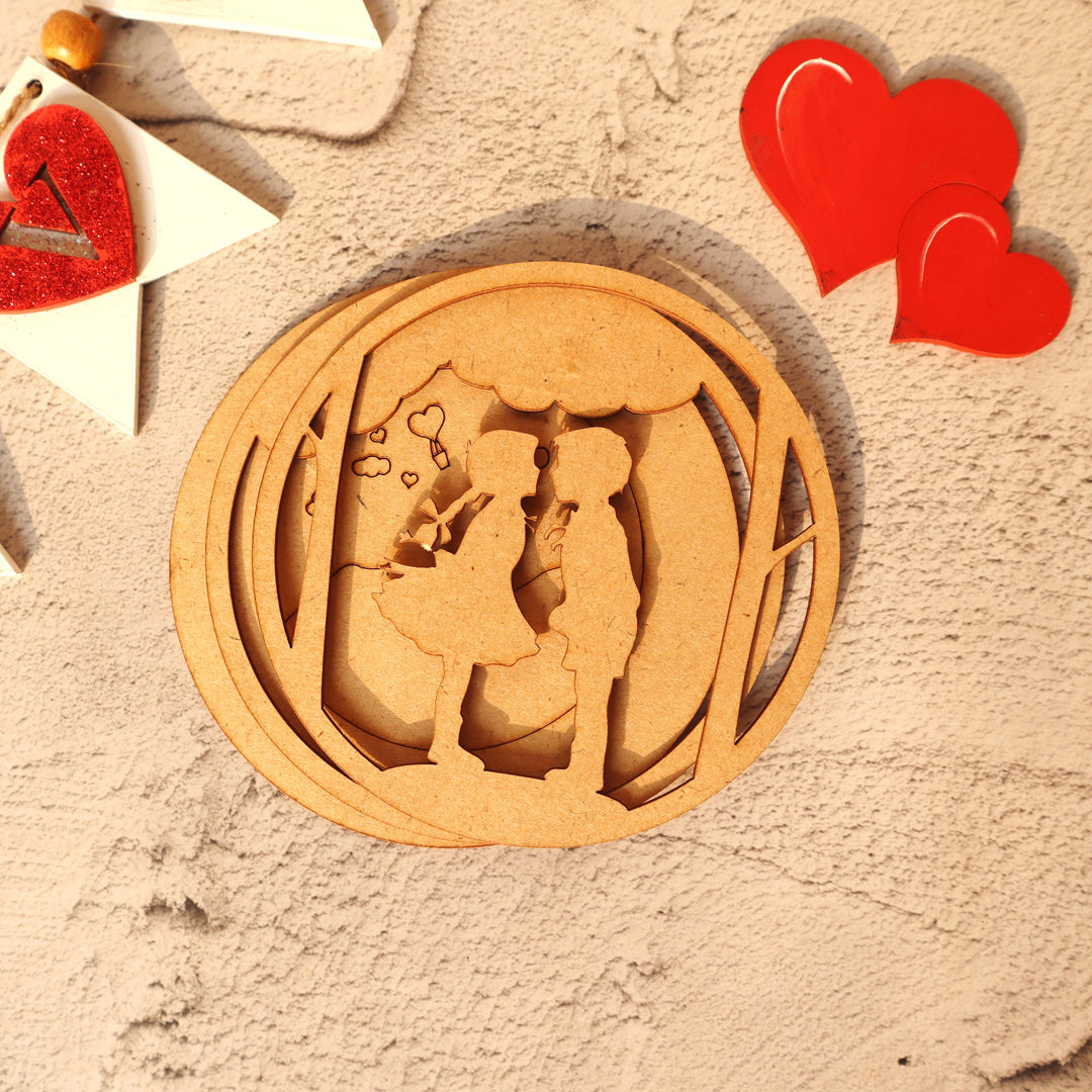 Valentine Cute Couple 3D Fridge Magnet and Plank