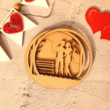 Valentine Love Couple in Park 3D Fridge Magnet and Plank