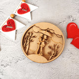 Valentine Couple in Rain 3D Fridge Magnet and Plank