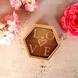 Valentine Hexagonal Jewelry Coin Gift Box with Engraved Acrylic Lid