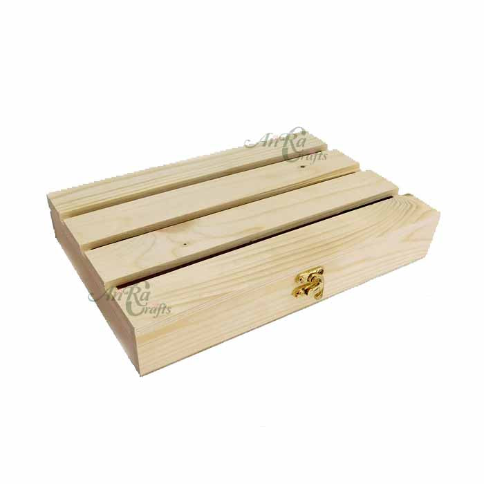 Natural Pine Wood Strip Box ---2