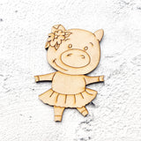 Piggy Girl Fridge Magnet Cutout