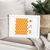 Honeycomb with Bees Stencil