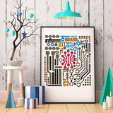 Circuit Background stencil