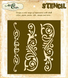 Scrolls Borders Stencil