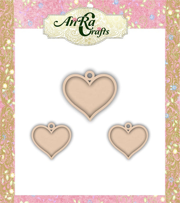 Heart Shaped Pendant and Earring Blanks