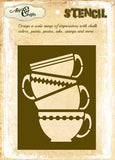 Tea Cups Stencil 1