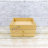 Two Drawer Tray With Flat Handle