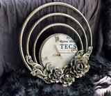 Vintage Floral Clock - Black Background