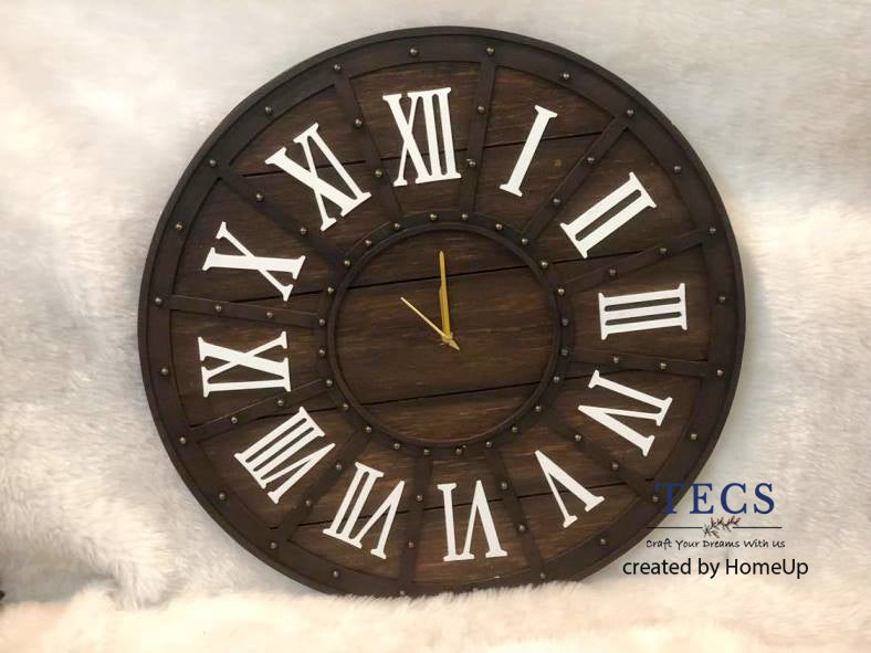 Vintage Rustic Clock Base with Number