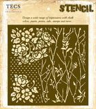 Mixed Floral Dots Stencil